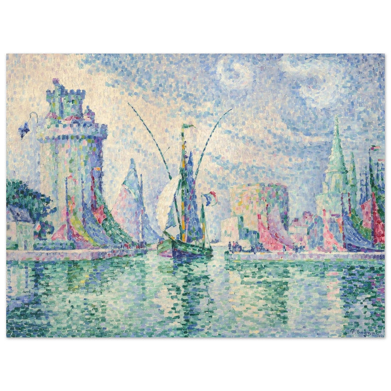 Paul Signac Les tours vertes, la Rochelle. The green towers, La Rochelle. painting.