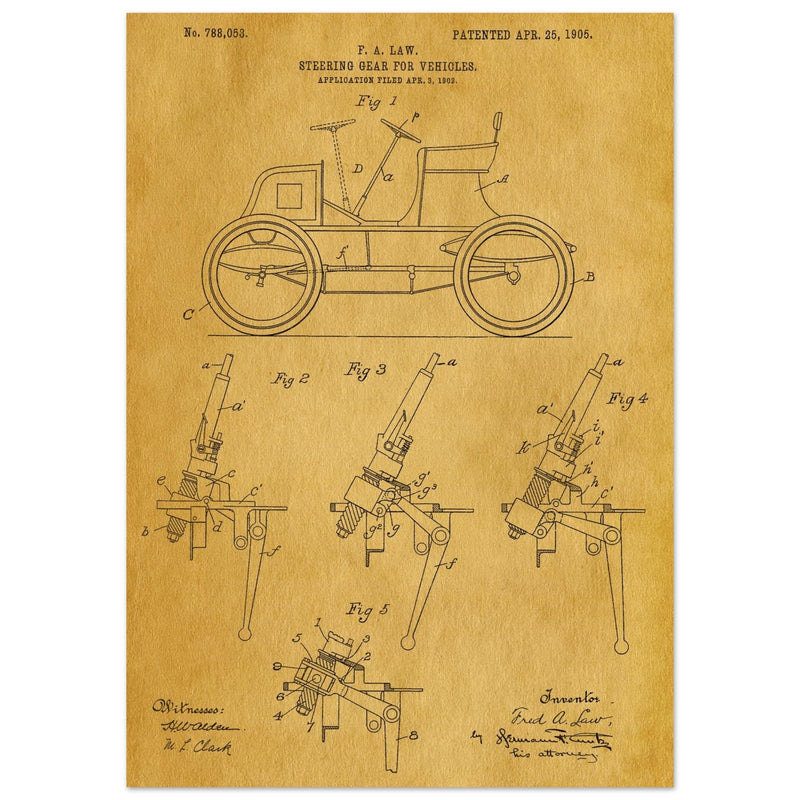 Steering Gear for vehicles patent illustration.