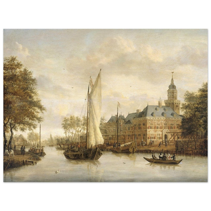 Jacobus Storck Nijenrode Castle on the Vecht near Breukelen. Antique old marine painting.  artwork