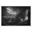 John Martin Paradise Lost vintage mezzoting engraving . Adam and Eve Driven Out of Paradise.