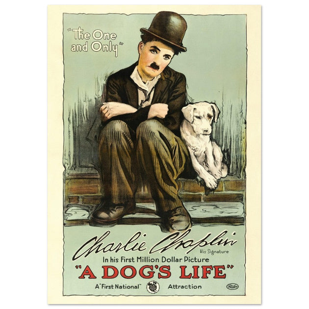A Dog's life Charlie Chaplin movie poster.