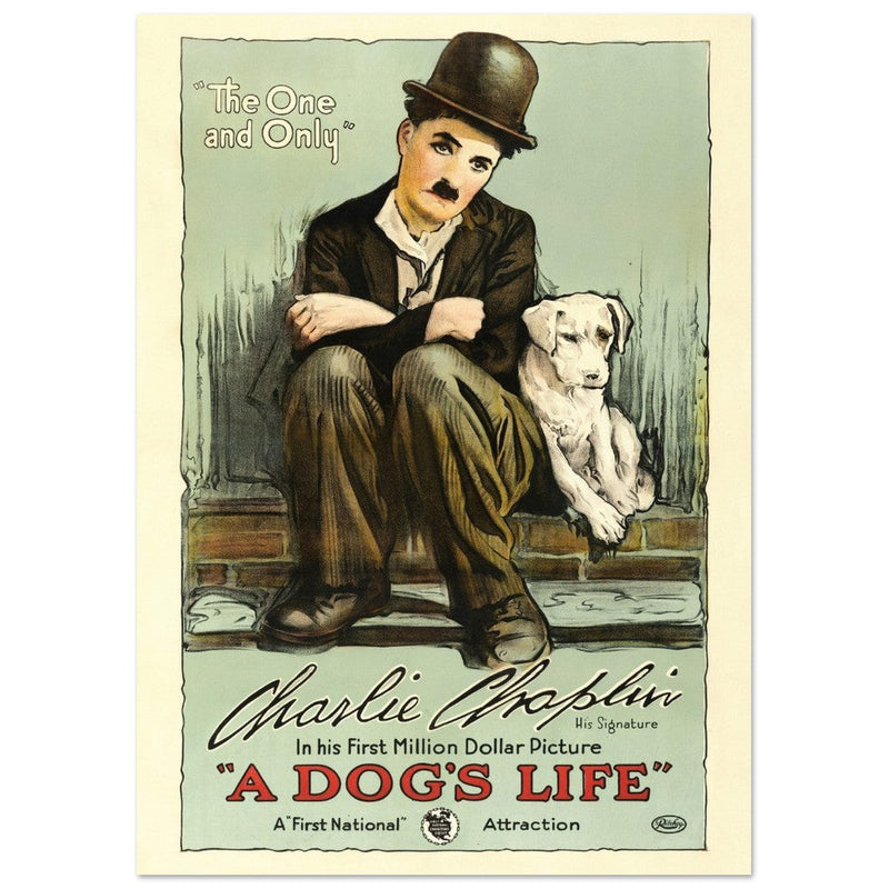 A Dog's life Charlie Chaplin movie poster.