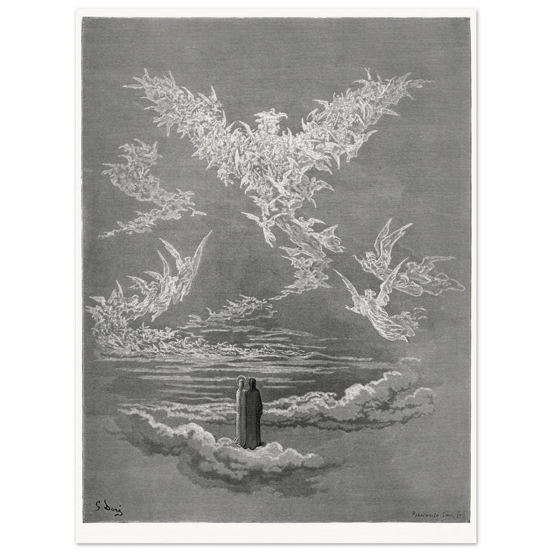 Wall Paradise. Gustave Dore illustration for the Divine Comedy by Dante Alighieri.