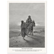 Gustave Dore The Bible engraving print . The flight into Egypt illustration .