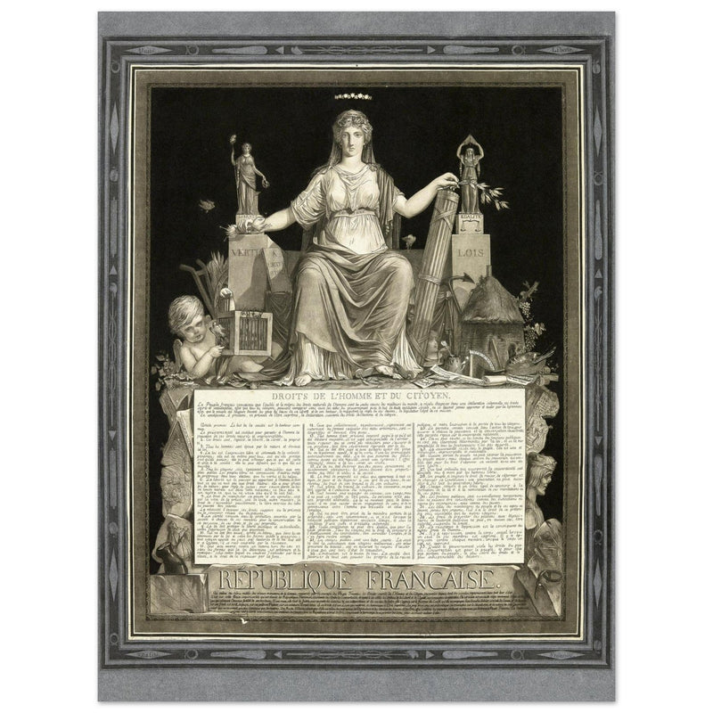 La République Française promulguant les Droits de l'Homme et du Citoyen. Human rights established during the French Revolution