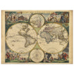 Frederik de Wit 1688 Ancient wold map. Double hemisphere antique old map reproduction. Nova orbis Tabula