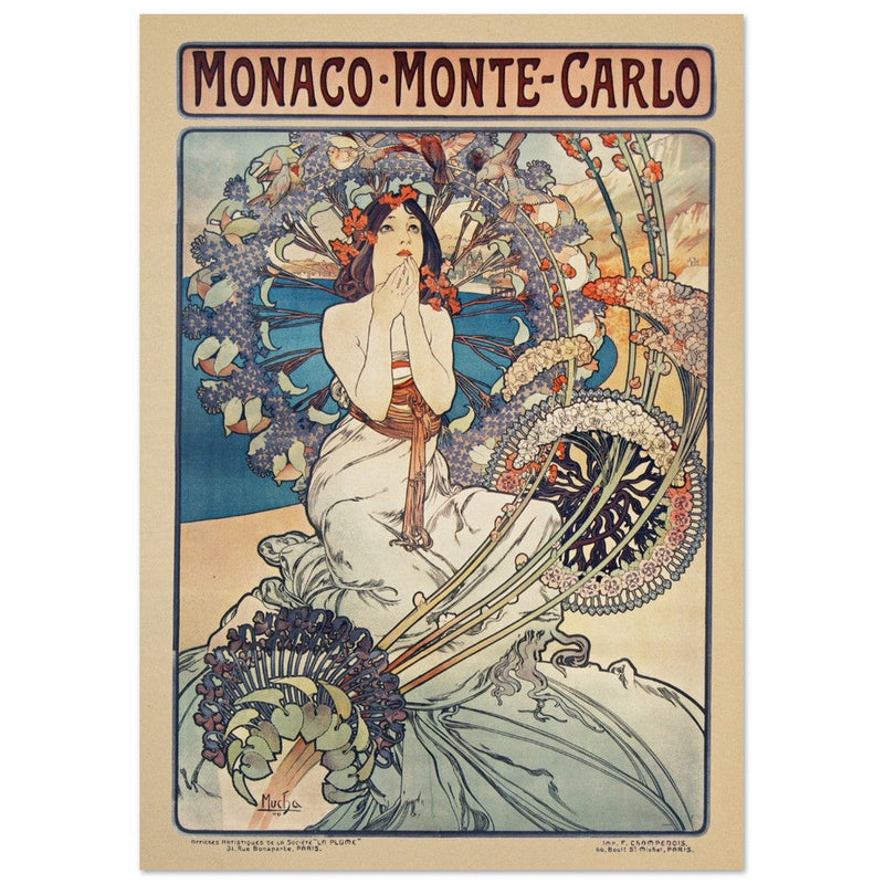 Art Nouveau Alphonse Mucha Monaco Monte Carlo.