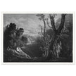 John Martin mezzotint engraving . Satan Contemplating Adam and Eve in Paradise. Paradise Lost by Milton.