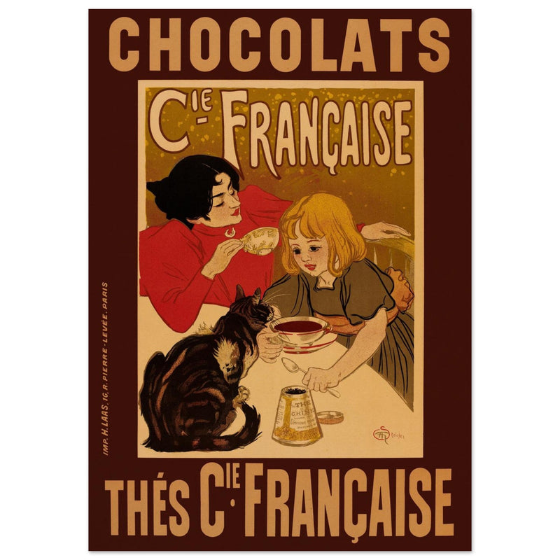 Chocolate advertising poster by Steinlen.  Chocolats / Thés Cie Française.