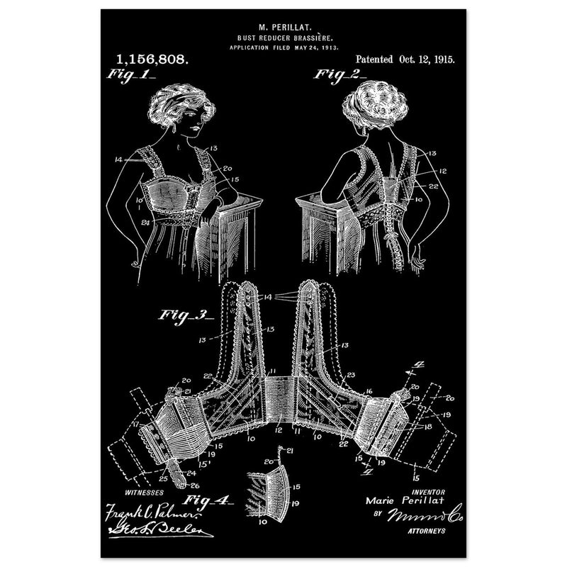 Bust reducer brassiere vintage patent by M Perillat