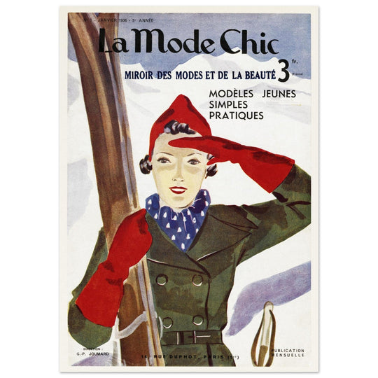 La Mode Chic old vintage fashion magazine cover from the 30s. January 1936.