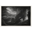 John Martin Paradise Lost vintage mezzoting engraving . Adam and Eve Driven Out of Paradise.