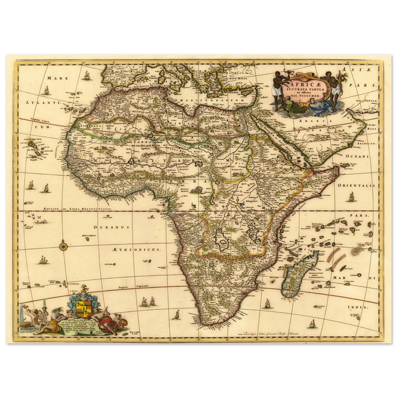 Africa ancient map print by Nicolaes Visscher
