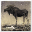 John Bauer vintage illustration print . From the fairy tale Leap the Elk and Little Princess Cottongrass.