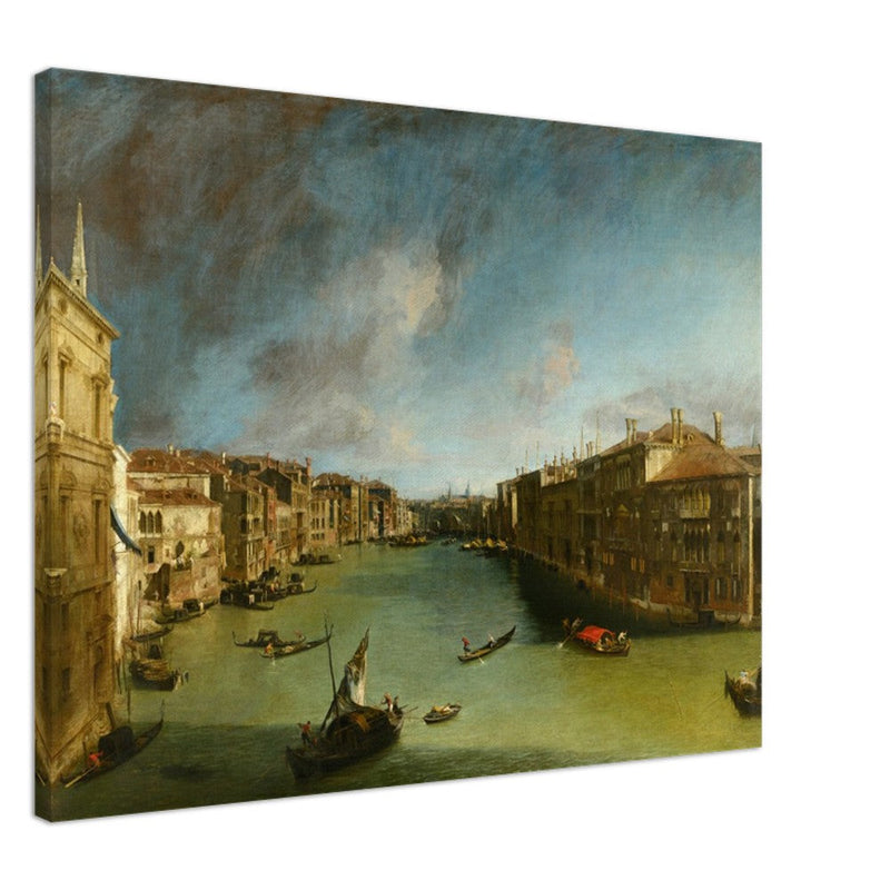 Venice Italy old painting by Canaletto. The Grand Canal from Palazzo Balbi towards the Rialto.