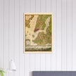 Beautiful antique old map from above of New York City 1770 by Bernad Ratzer