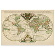 Ancient world map poster reproduction