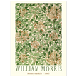 William Morris art print Honeysuckle wallpaper. Vintage flower and leaves poster.