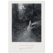 Gustave Dore illustration of King Arthur legend .Elaine on her Road to the Cave of Lancelot. book Idylls of the King by Alfred Tennyson