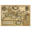 Old map of the Roman Empire by Abraham Ortelius . Poster vintage reproduction of 1579 cartography