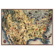 United States of America vintage old map by Miguel Covarrubias.