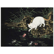 Cats amd fishes in pond. Oriental old painting by Shen Zhenlin.