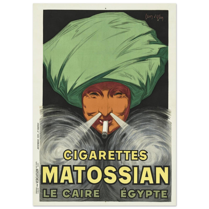 Cigarettes Matossian vintage advertising poster by Jean d' Ylen.