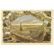 Exposition Universelle de Paris 1889. Eiffel Tower and Paris city view.