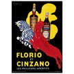 Florio and Cinzano aperitif beverage vintage art poster 1930.