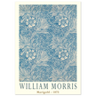 William Morris Marigold art print. Vintage wallpaper reproduction. Blue floral pattern.