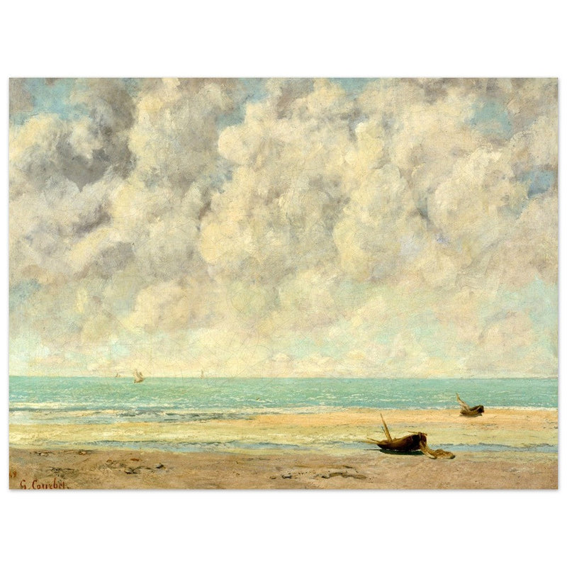 The calm sea by Gustave Courbet 1869.  antique painting.