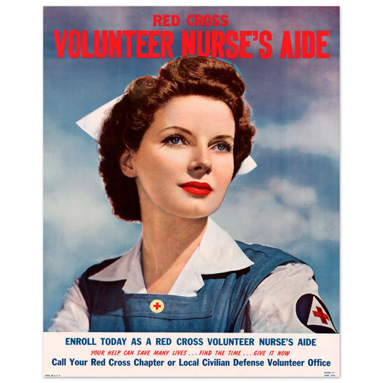 Volunteer nurse's aide vintage II World War poster