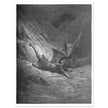 Gustave Dore Paradise Lost engraving . Satan wounded in battle experiences pain for the first time.