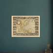 Ancient antique map of Europe. The map is devided in empires and realms.  poster.