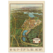 Vintage Map of the New York World's Fair in 1939 and Approaches Aerial view.