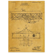 Flying machine patent 1906 by the Wright brothers. Vintage airplane.