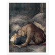 John Bauer the little princess and the bear vintage illustration . From the fairy tale Bella's Glorious Adventure.
