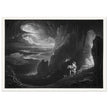 John Martin Paradise Lost vintage mezzoting engraving . Adam and Eve Driven Out of Paradise.