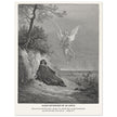 Gustave Dore The Bible engraving print . Elijah nourished by an angel illustration .