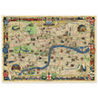 London 1951 vintage city map . Landmarks and places of interest in London.