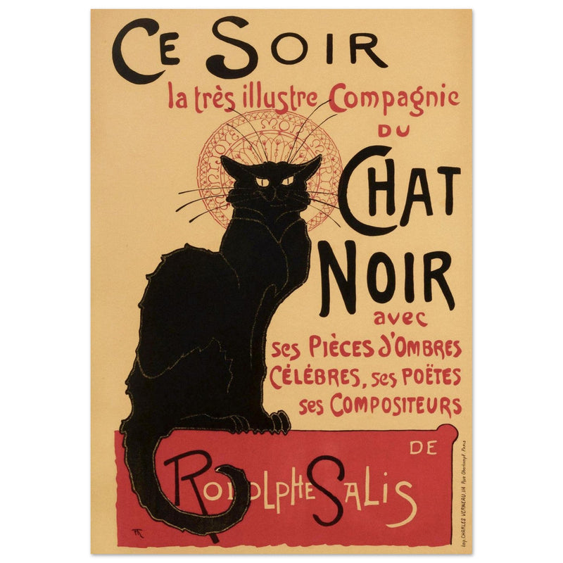 Le Chat Noir ( the Black Cat) Parisian cabaret advertising vintage poster .