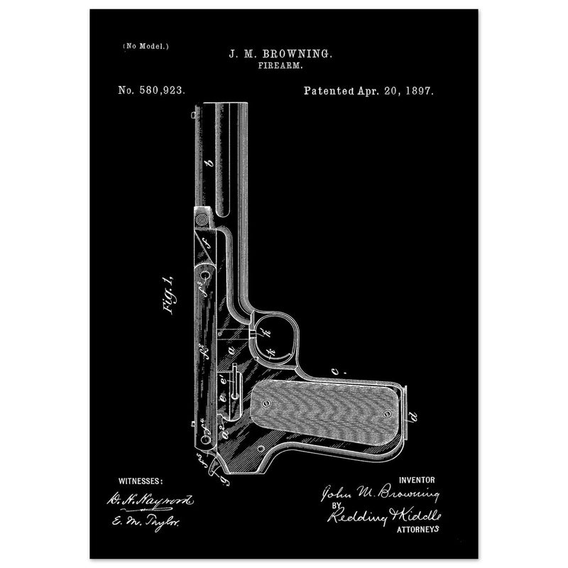 Firearm mechanism patent by John M. Browning.