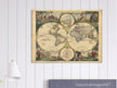 Frederik de Wit 1688 Ancient wold map. Double hemisphere antique old map reproduction. Nova orbis Tabula