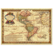 Ancient map of America. Old antique american map of the XVIII Century.  and poster