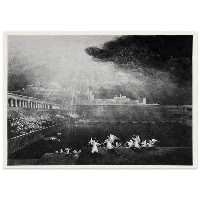 John Martin mezzotint engraving . Paradise Lost. The Courts of God .