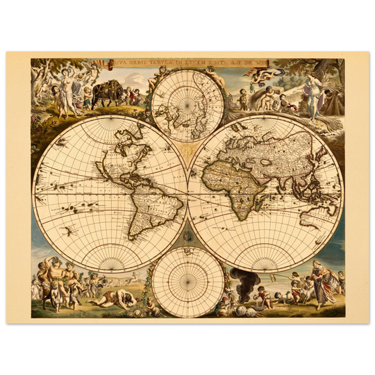Ancient world map. Nova orbis tabvla in lvcem edita by Frederik de Wit