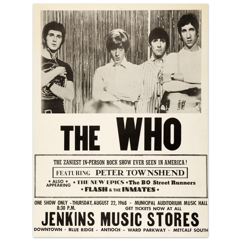 The Who concert poster reproduction. 1968 Concert . Fine art paper print