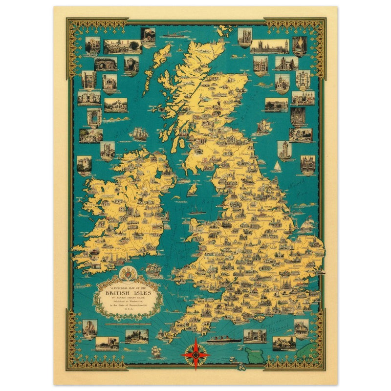 Old map of the British islands by Ernest Dudley Chase