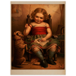 Little girl teaching dog poster reproduction by James Fuller Queen XIX Century