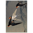 Ohara Koson Three red-rumped swallows in a dive